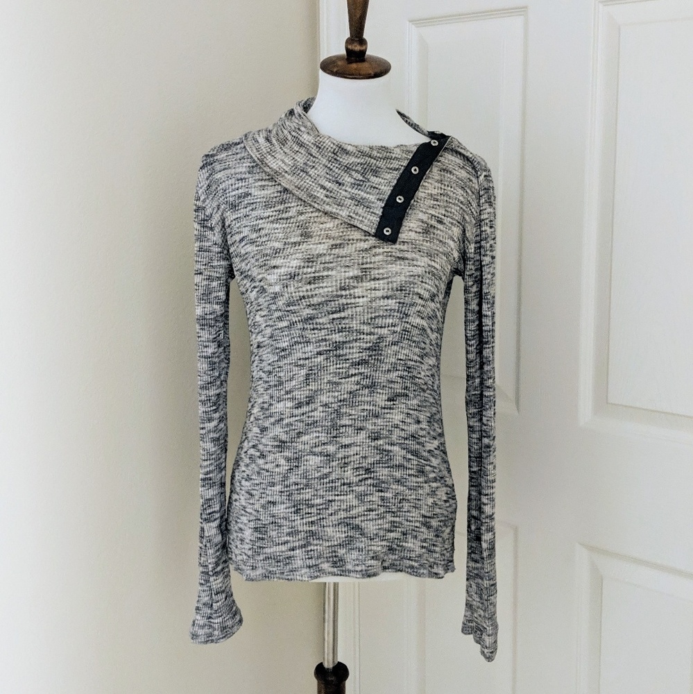 Anthropologie Snap Neck Ribbed Pullover - Picture 1 of 4